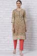 Olive Green Straight Kurta image number 0